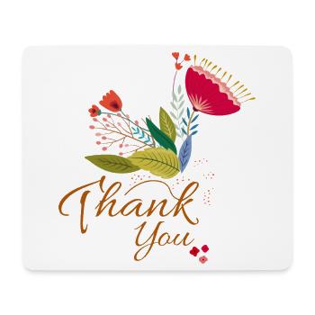 Blumen-Dankeschön  - Mousepad (Querformat) - Weiß - Vorne