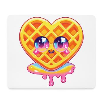 Kawaii Waffle Heart Colour Gloss - Mouse Pad (horizontal) - white - Front