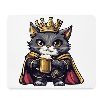 Cat Beer King - Mouse Pad (horizontal) - white - Front