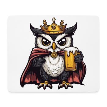 Owl Beer King - Mouse Pad (horizontal) - white - Front