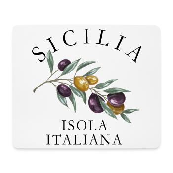 Sicilia Isola Italiana Olive Design Chic - Mousepad (Querformat) - Weiß - Vorne