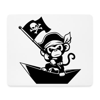 Singe pirate dans un bateau en papier - Tapis de souris (format paysage) - blanc - Devant