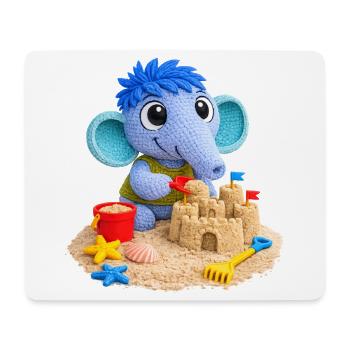 Leo Langnase am Strand - Mousepad (Querformat) - Weiß - Vorne