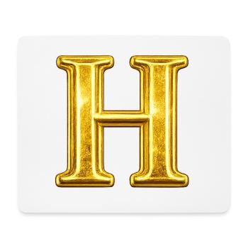 Golden H Monogram - Mouse Pad (horizontal) - white - Front