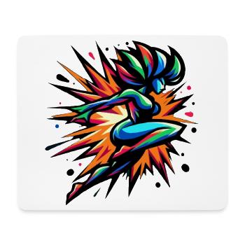 Sprinteur néon coloré - Tapis de souris (format paysage) - blanc - Devant