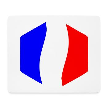 Abstract Tricolor Blue White Red Curved - Mouse Pad (horizontal) - white - Front