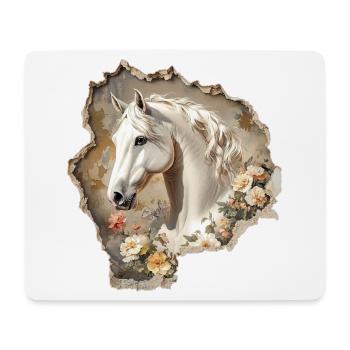 Pferd Vintage - Mousepad (Querformat) - Weiß - Vorne