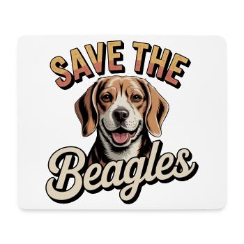 Save The Beagles Cute Dog Lover Vintage Beagle Art - Mouse Pad (horizontal) - white - Front