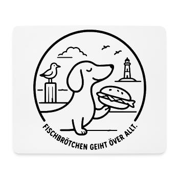 Fischbrötchen geiht över all Moin norddeutsch - Mousepad (Querformat) - Weiß - Vorne