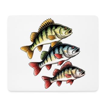 Pêche à la perche - Tapis de souris (format paysage) - blanc - Devant