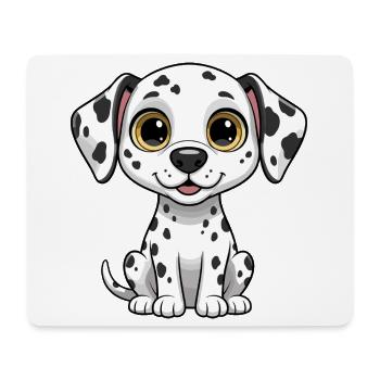 Cute Dalmatian – Cartoon Dog with Big Eyes - Mouse Pad (horizontal) - white - Front