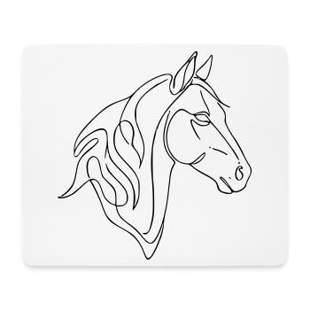 Minimalist Horse Line Art Elegant Line Design - Mouse Pad (horizontal) - white - Front