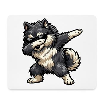 Dabbing Wolfspitz - Mouse Pad (horizontal) - white - Front