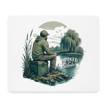 Accros au silence – Vie de pêcheur - Tapis de souris (format paysage) - blanc - Devant