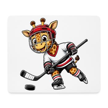 Bande dessinée dessinée Joueur de hockey girafe mignonne - Tapis de souris (format paysage) - blanc - Devant