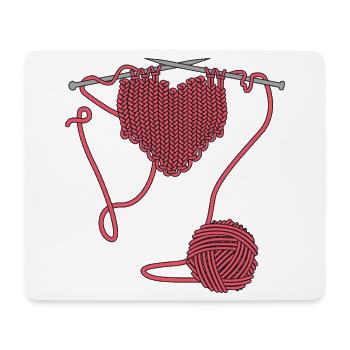 J’adore crocheter ou tricoter - Tapis de souris (format paysage) - blanc - Devant