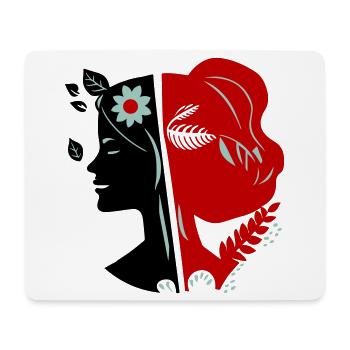 Visage de femme - Tapis de souris (format paysage) - blanc - Devant