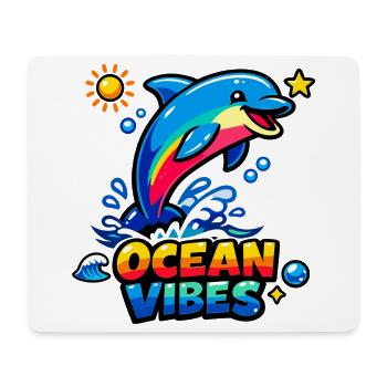 Dolphin Splash Ocean Vibes - Tapis de souris (format paysage) - blanc - Devant