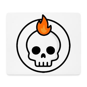 Cute Doom Skull Fire Graphic - Mouse Pad (horizontal) - white - Front