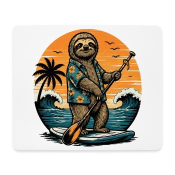 Drôle de planche de paddle SUP Stand Up paddle - Tapis de souris (format paysage) - blanc - Devant