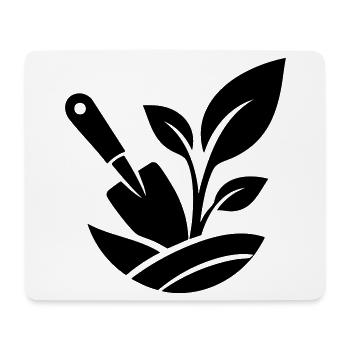 Gardening Shovel and Plants - Mouse Pad (horizontal) - white - Front