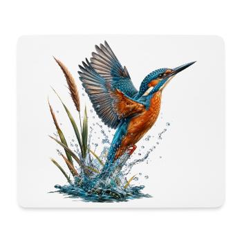 Smaragd-Eisvögel, der rauscht - Mousepad (Querformat) - Weiß - Vorne