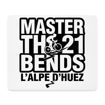 Master the 21 Bends L'Alpe d'Huez Cycling - Mouse Pad (horizontal) - white - Front