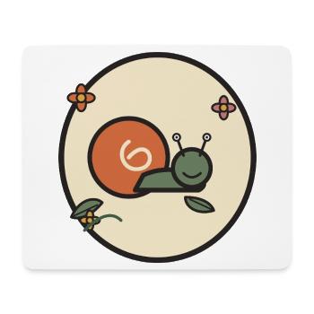 Soft Snail in Flower Circle - Mouse Pad (horizontal) - white - Front