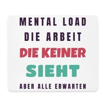 Mental Load Die Arbeit die keiner sieht - Mama - Mousepad (Querformat) - Weiß - Vorne