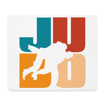 Judo Silhouette Retro Vintage Martial Arts - Mouse Pad (horizontal) - white - Front