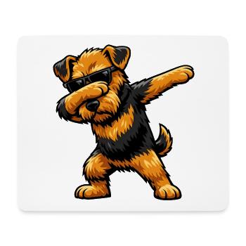 Dabbing Airedale Terrier - Mouse Pad (horizontal) - white - Front