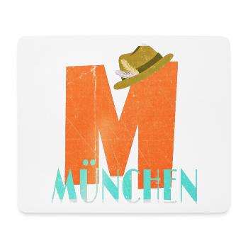 Retro Design M München - Mousepad (Querformat) - Weiß - Vorne