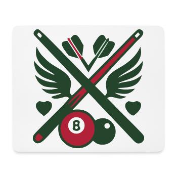 Billard Queue Fluegel Logo - Mousepad (Querformat) - Weiß - Vorne