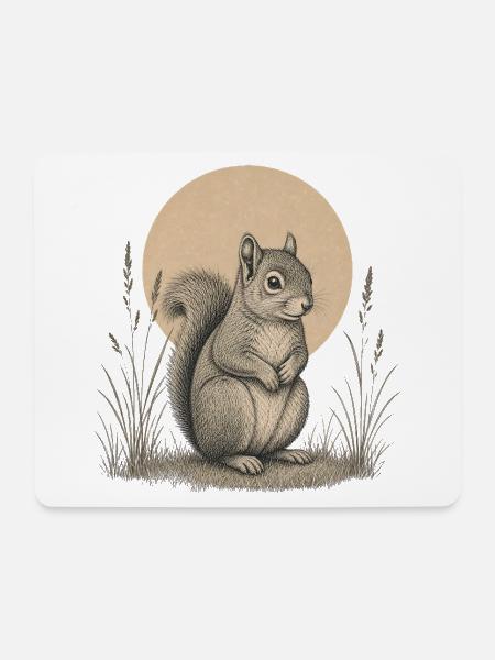 Eichhörnchen - Mousepad (Querformat) - Weiß