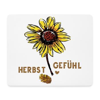 Sonnenblume im Herbst - Mousepad (Querformat) - Weiß - Vorne