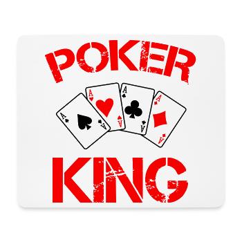 Poker König: Roter Kartenstil - Mousepad (Querformat) - Weiß - Vorne