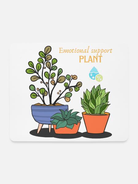 Emotionale Unterstützungspflanze - Mousepad (Querformat) - Weiß