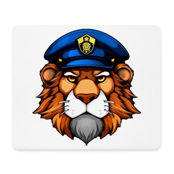 Löwe Polizei - Mousepad (Querformat) - Weiß - Vorne