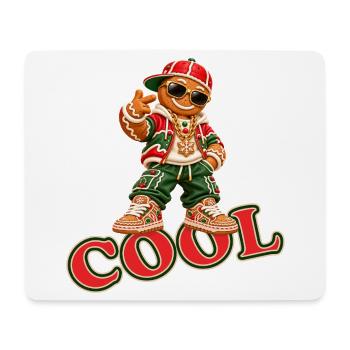 Cooles Lebkuchenmännchen mit COOL-Schriftzug - Mousepad (Querformat) - Weiß - Vorne