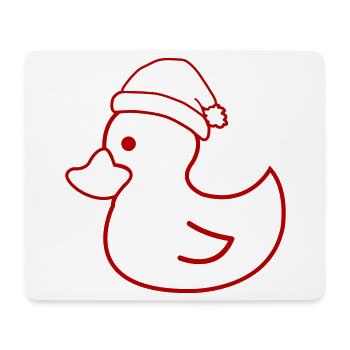 Weihnachtsente Silhouette mit Mütze - Mousepad (Querformat) - Weiß - Vorne