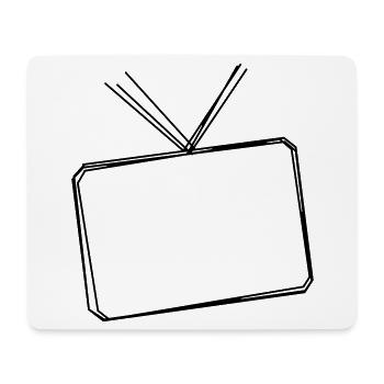 Fernseher handgezeichnet - Mousepad (Querformat) - Weiß - Vorne