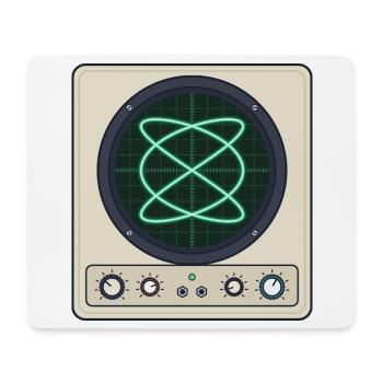 Vintage-Oszilloskop mit leuchtender Kurve - Mousepad (Querformat) - Weiß - Vorne