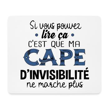 Cape invisibilité Sorcier Sorcière Magie Noël - Tapis de souris (format paysage) - blanc - Devant