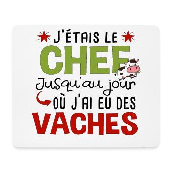Vache Vaches Agriculteur Agriculture Agricultrice - Tapis de souris (format paysage) - blanc - Devant