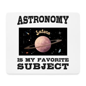 Astronomie ist mein Lieblingsthema, Planet Saturn - Mousepad (Querformat) - Weiß - Vorne