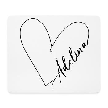 Adelina Name Heart Line - Mouse Pad (horizontal) - white - Front