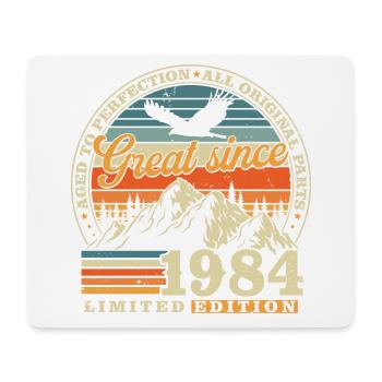 Great Since 1984 Vintage Birthday Gift - Mouse Pad (horizontal) - white - Front