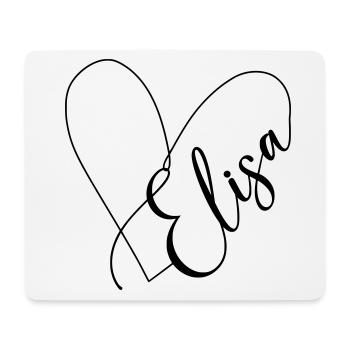 Elisa Nom Ligne de Coeur - Tapis de souris (format paysage) - blanc - Devant