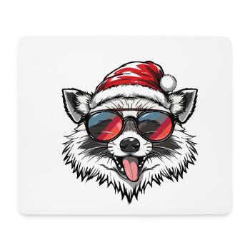Raccoon Christmas Funny - Mouse Pad (horizontal) - white - Front