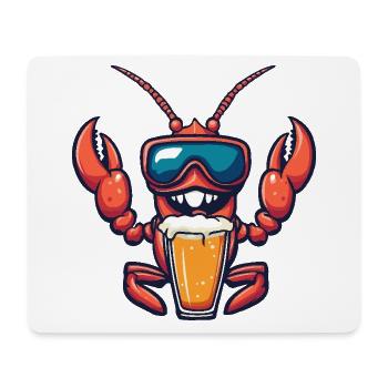 Crabe de homard Bière d’après-ski - Tapis de souris (format paysage) - blanc - Devant
